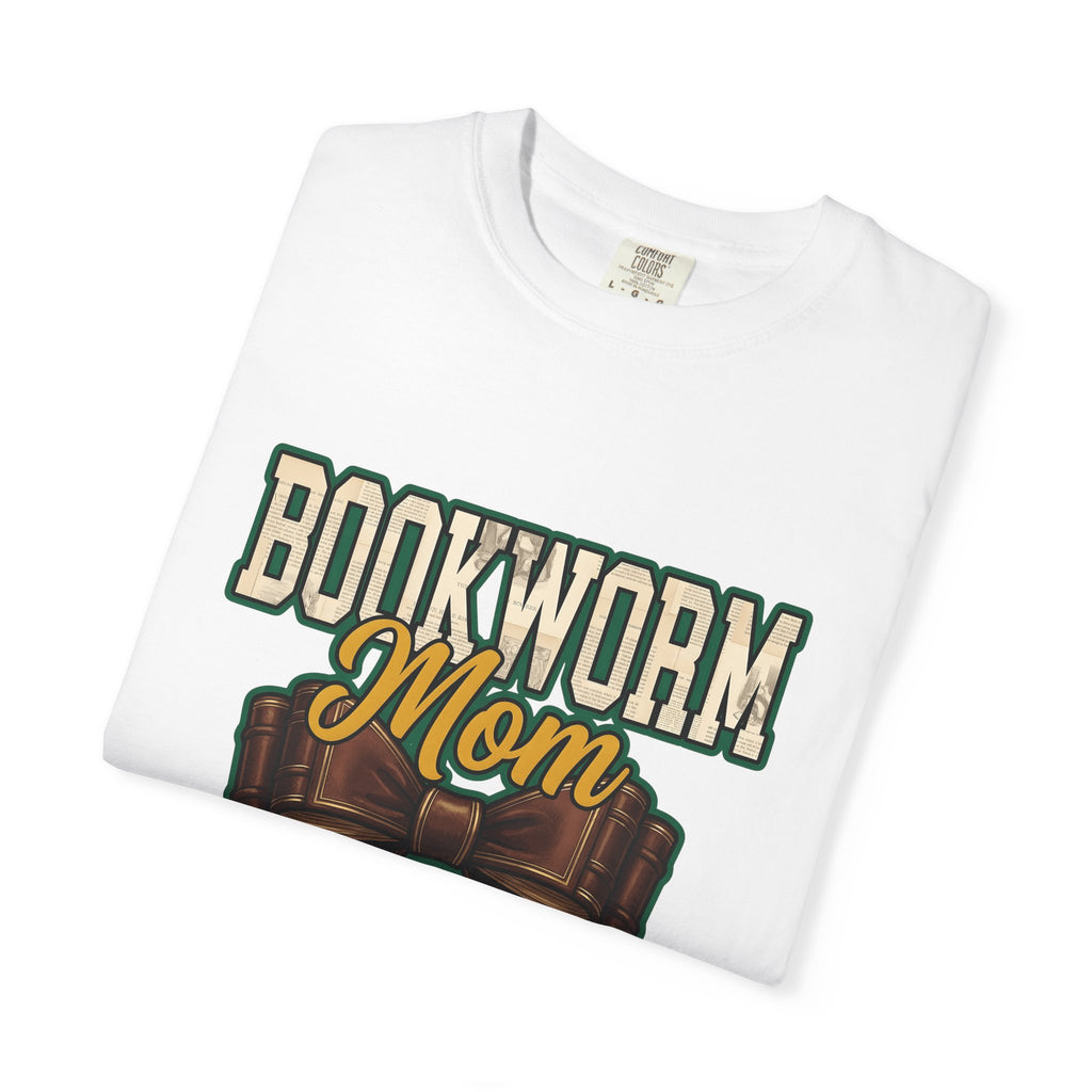 Book Bow T-Shirt Moms Reading Gift Women Bold Graphic T-Shirt Bookmark T-Shirt Mother Fan Graphic Design Book Illustration Retro Stacked Books