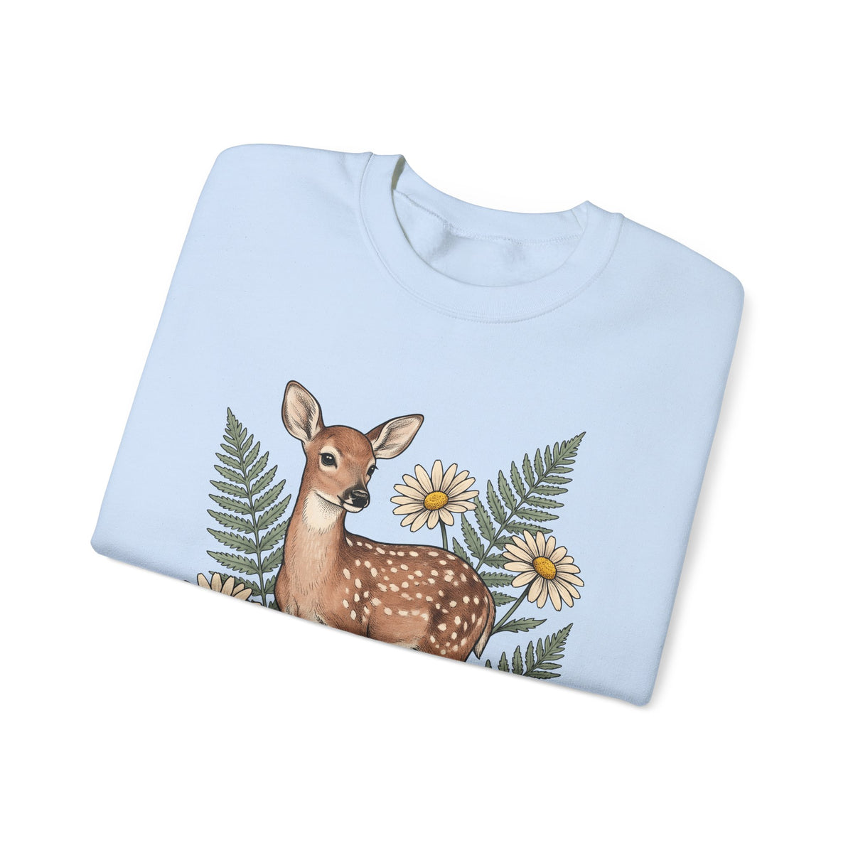 Deer Illustration Sweatshirt Boho Chic Outdoor Gift Women Floral Sweatshirt Fawn Sweatshirt Bohemian Fan Botanical Sweatshirt Wilderness Graphic Retro Flower