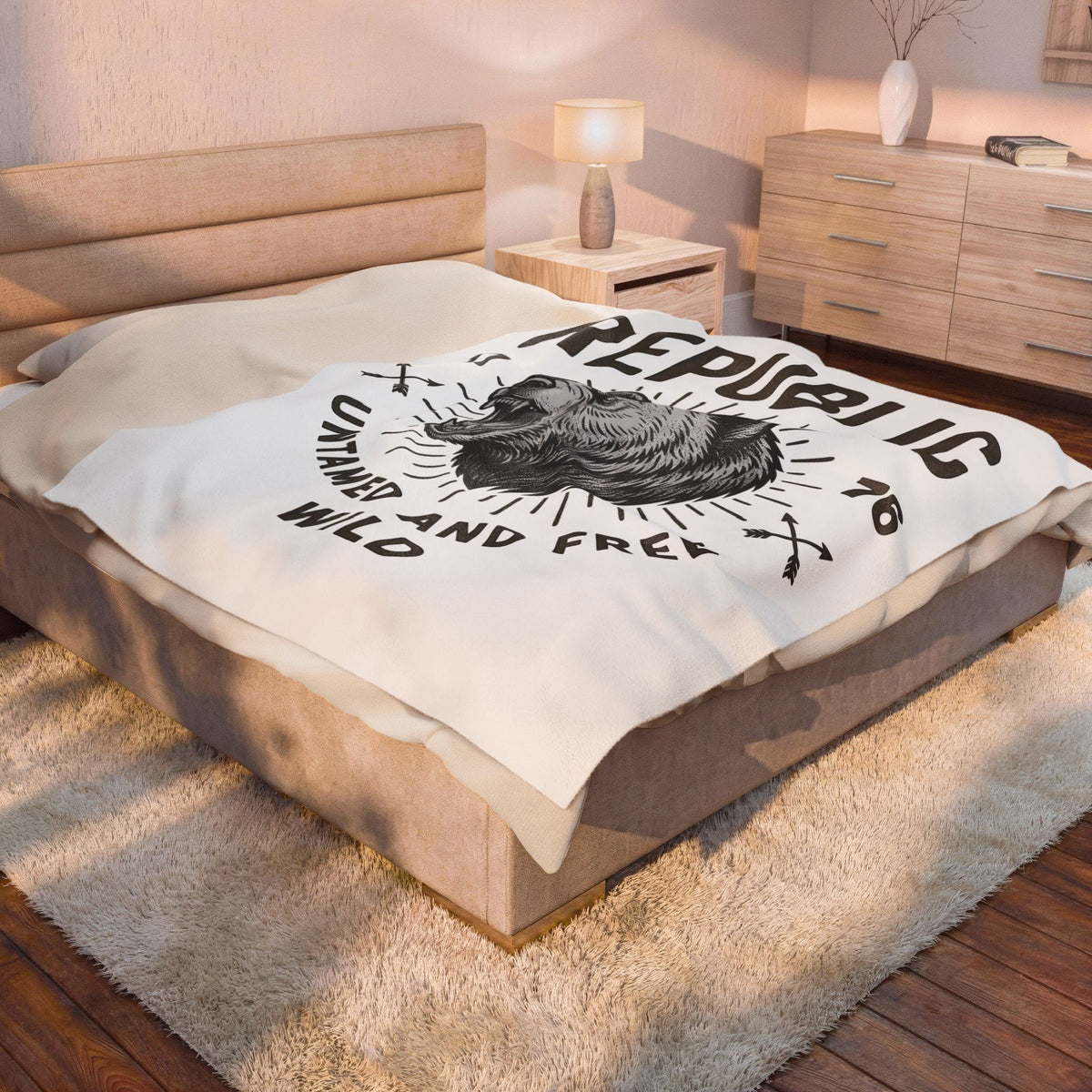 Bear Face Blanket America Flag Gift Women Retro Blanket Ursine Blanket Patriot Fan Vintage Blanket Banner Graphic Sketch Arrow Blanket
