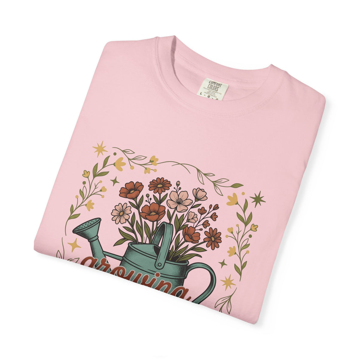 Watering Can Bouquet T-Shirt Teacher Horticulture Gift Women Line Art T-Shirt Flower Arrangement T-Shirt Educator Enthusiast Illustration Design