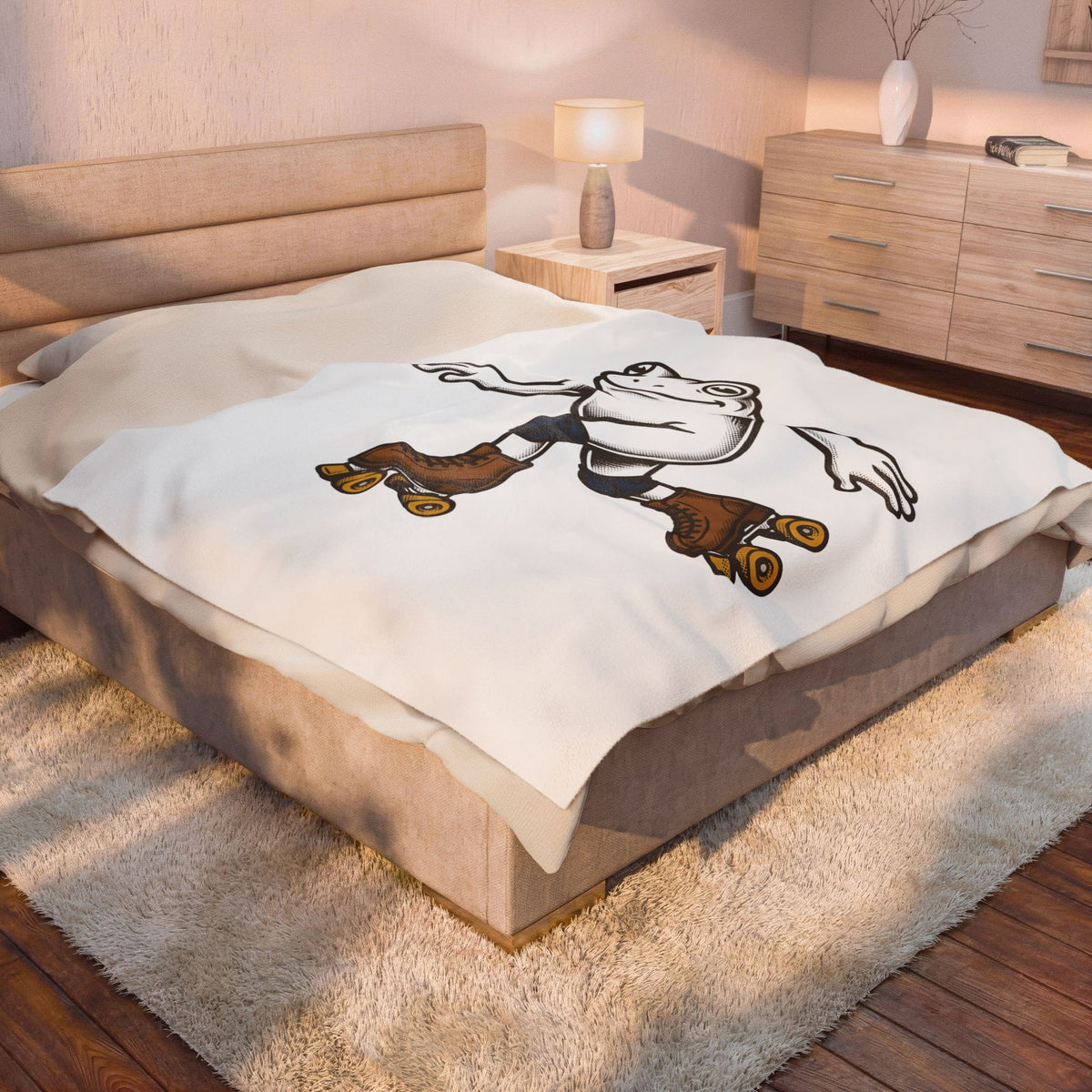 Skating Frog Blanket Sports Wildlife Gift Women Comic Blanket Toad Blanket Athlete Fan Cartoon Blanket Animal Graphic Vintage Pads Blanket