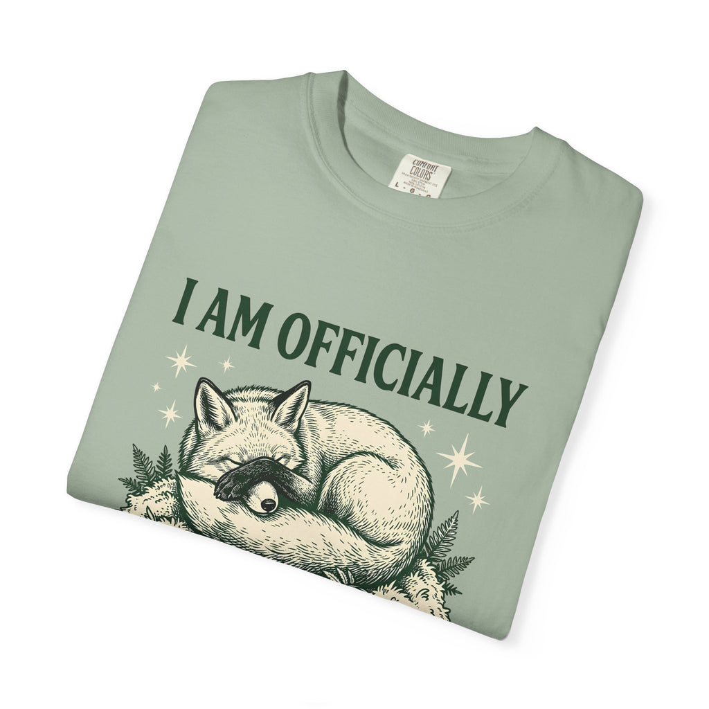 Resting Fox Funny Wildlife Gift Sketch Fox Humor Fan Drawing Retro Star Shapes T-Shirt
