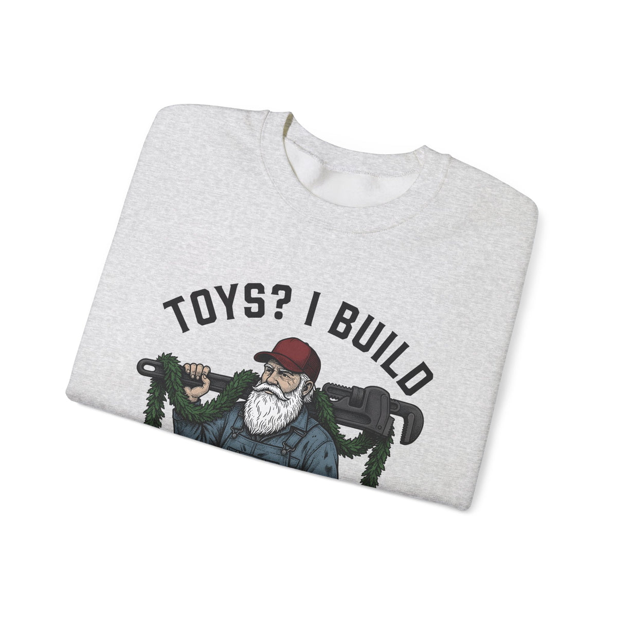 Santa Fixer Sweatshirt Christmas Vehicles Gift Women Classic Sweatshirt Kris Kringle Sweatshirt Xmas Fan Vintage Car Graphic Sweatshirt Line Art Mechanic Tool