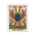 Beetle Blanket Boho Chic Esoteric Gift Women Divination Card Blanket Bug Blanket Bohemian Fan Tarot Blanket Mystical Graphic Hand Drawn Crescent