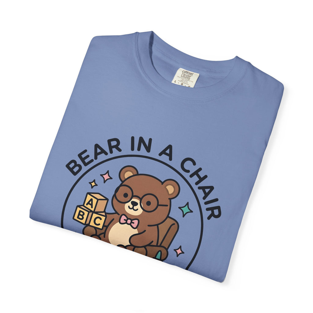 Bear Seat T-Shirt Teachers Education Gift Women Adorable T-Shirt Chair T-Shirt Educator Enthusiast Learning T-Shirt Educational Graphic Comic