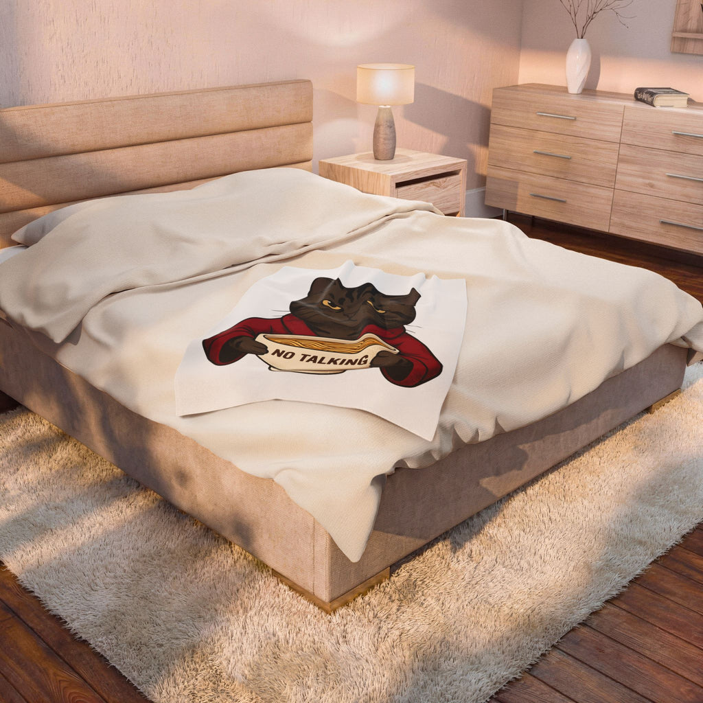 Angry Cat Blanket Cat Jokes Gift Women Comic Blanket Feline Blanket Cat Fan Cartoon Blanket Humor Graphic Retro Noodle Bowl Blanket