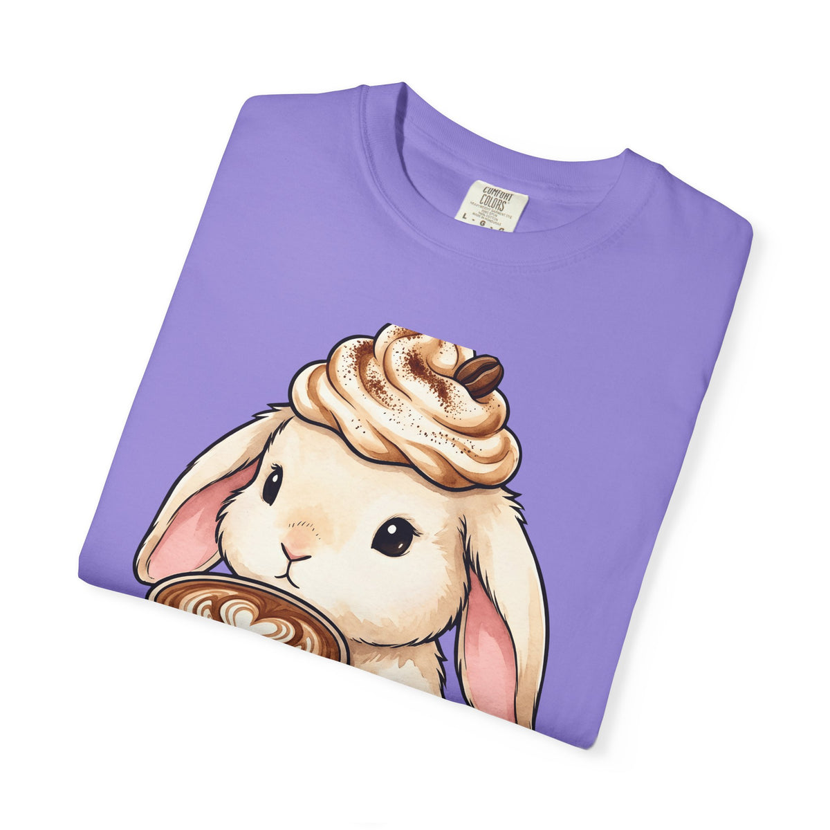 Bunny Espresso T-Shirt Coffee Wildlife Gift Women Adorable T-Shirt Rabbit Coffee T-Shirt Coffee Fan Animal Graphic T-Shirt Painterly Froth T-Shirt