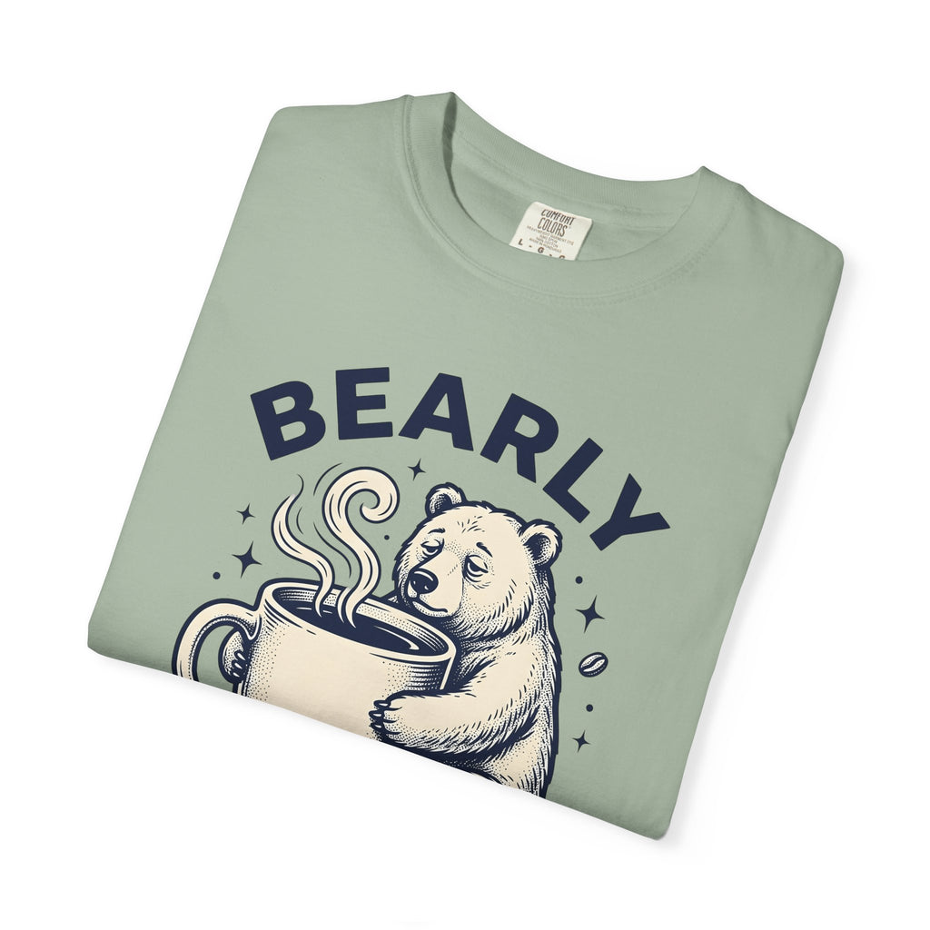 Grizzly Coffee Cup T-Shirt Funny Creatures Gift Women Doodle T-Shirt Coffee T-Shirt T-Shirt Humor Fan Cartoon T-Shirt Beast Graphic Line Art Coffee
