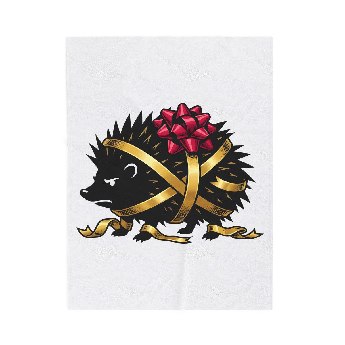 Hedgehog Present Christmas Fauna Gift Comic Porcupine Xmas Fan Cartoon Wildlife Heavy Bow Blanket