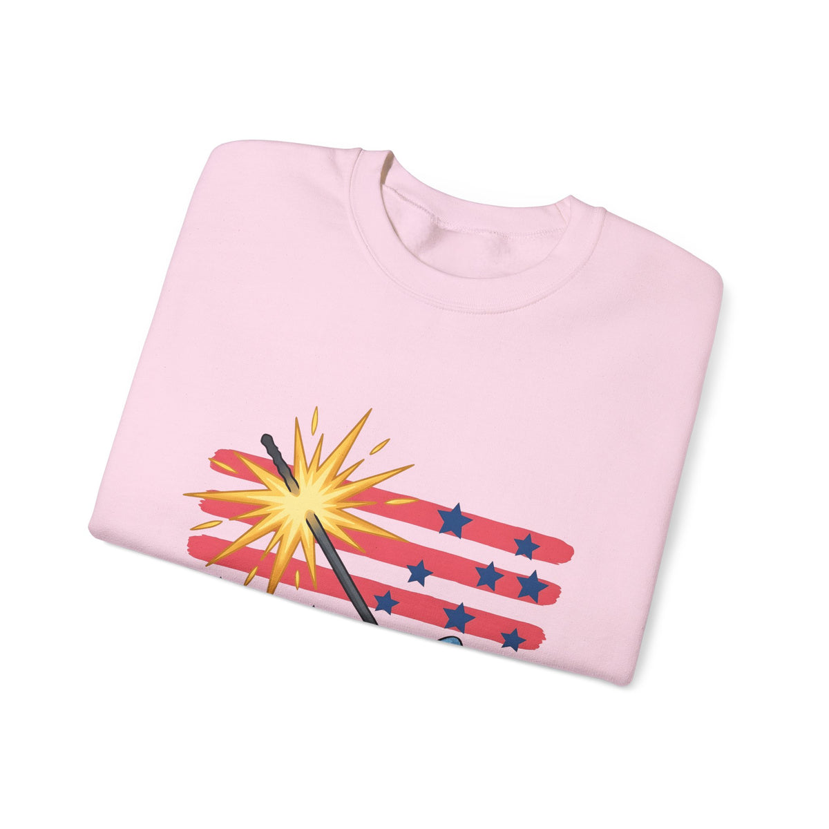 Sparkler Flag Sweatshirt 4th Of July Celebration Gift Women Patriotic Sweatshirt Wave Banner Sweatshirt Independence Day Fan American Sweatshirt Party Graphic