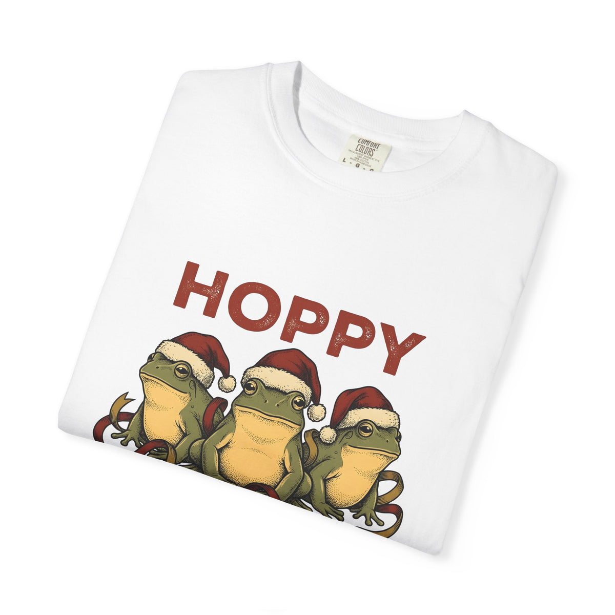 Frog Holiday Hats Christmas Wildlife Gift Cartoon Toad Xmas Fan Toad Animal Line Sash T-Shirt