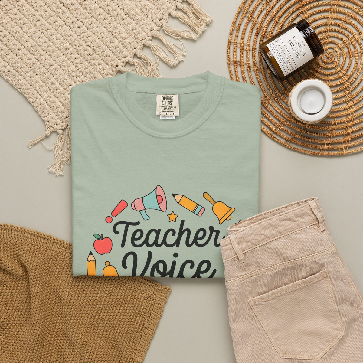 School Supplies Teacher Learning Gift Hand Drawn Stationery Educator Enthusiast T-Shirt