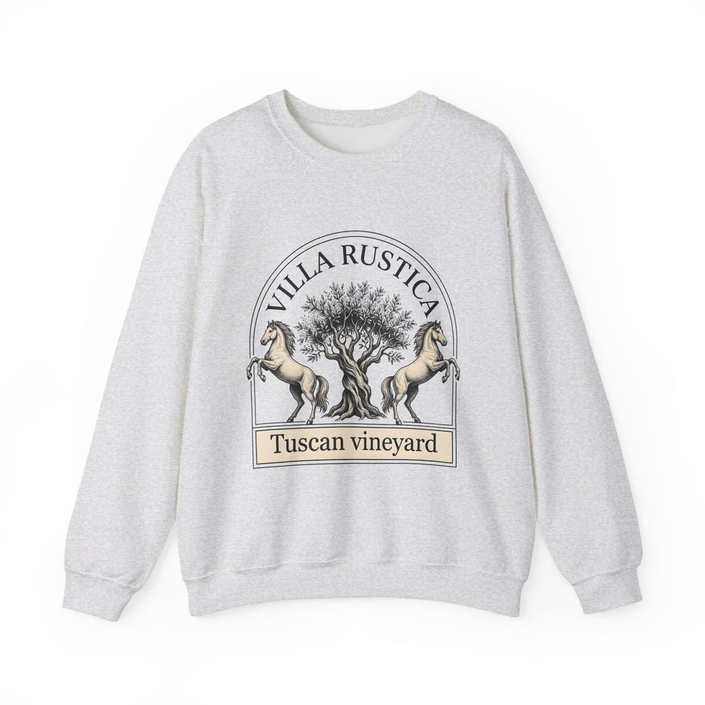 Horse Tree Sweatshirt Vineyard Equestrian Gift Women Vintage Sweatshirt Equine Sweatshirt Winery Enthusiast Retro Sweatshirt Horseback Graphic Hand Drawn Olive