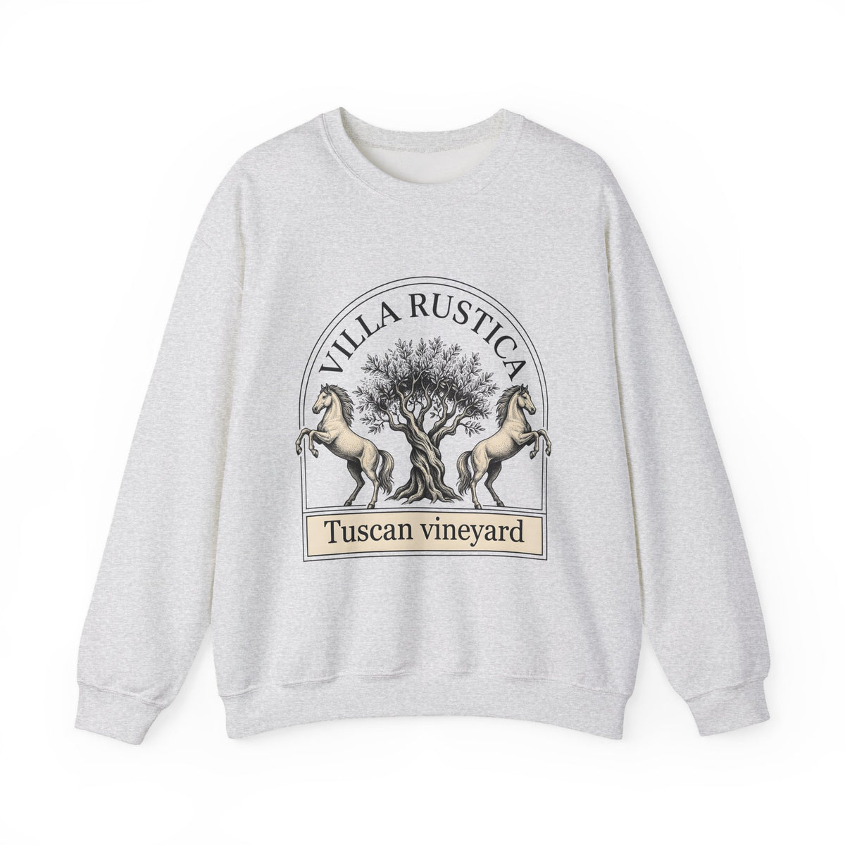 Horse Tree Sweatshirt Vineyard Equestrian Gift Women Vintage Sweatshirt Equine Sweatshirt Winery Enthusiast Retro Sweatshirt Horseback Graphic Hand Drawn Olive