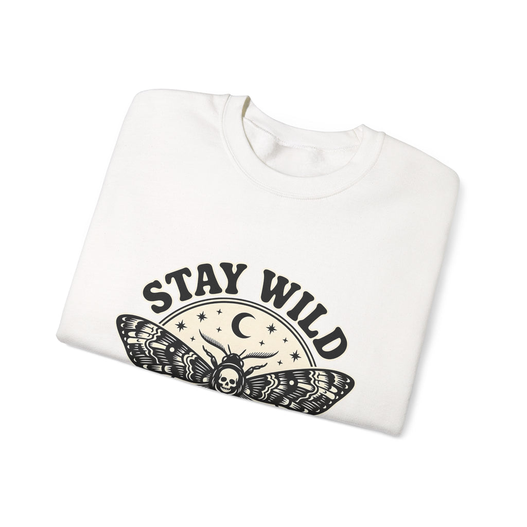 Moth Skull Sweatshirt Boho Chic Celestial Gift Women Gothic Sweatshirt Insect Sweatshirt Bohemian Fan Dark Sweatshirt Astrology Graphic Vintage Moon Sweatshirt