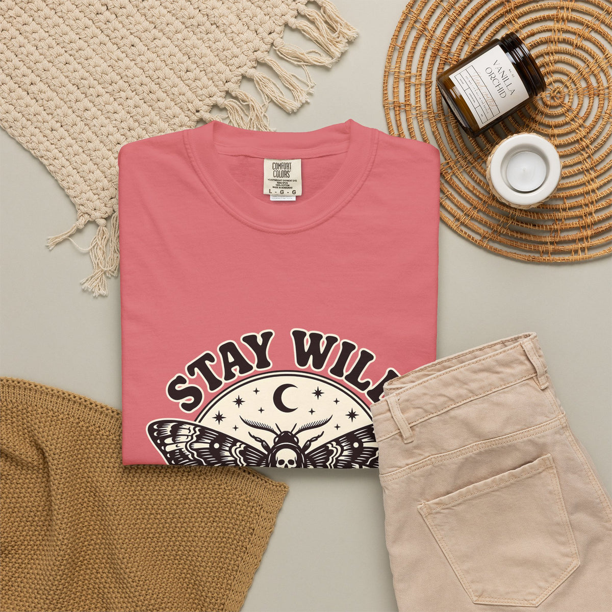 Moth Skull T-Shirt Boho Chic Celestial Gift Women Gothic T-Shirt Insect T-Shirt Bohemian Fan Dark T-Shirt Astrology Graphic Vintage Moon T-Shirt