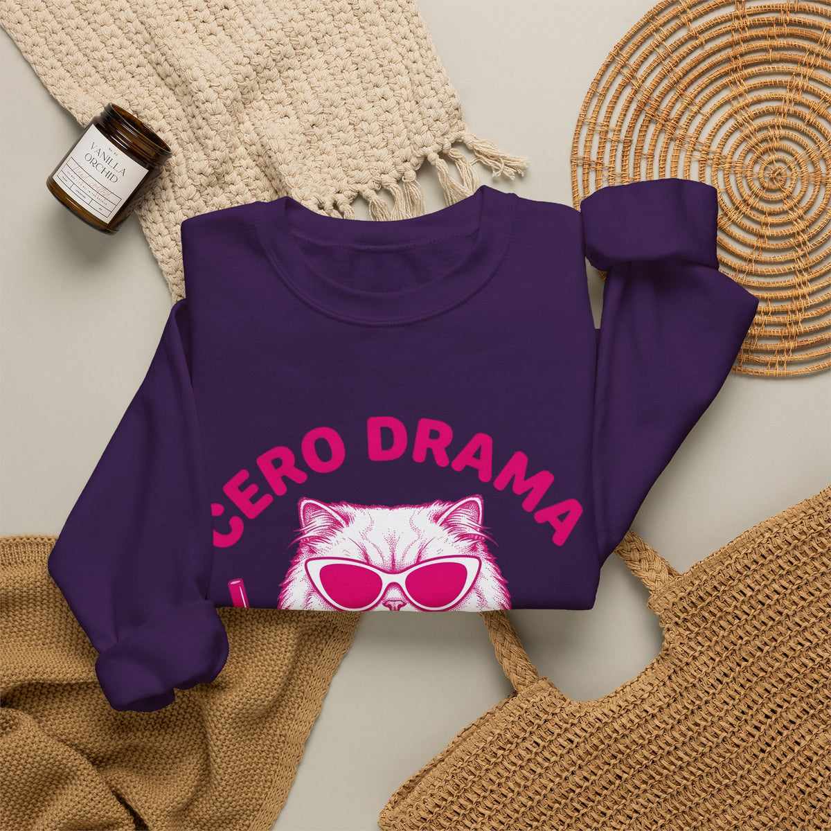 Cat Eyewear Sweatshirt Funny Critter Gift Women Line Art Sweatshirt Glasses Sweatshirt Humor Fan Cartoon Sweatshirt Animal Graphic Illustration Bubble Tea