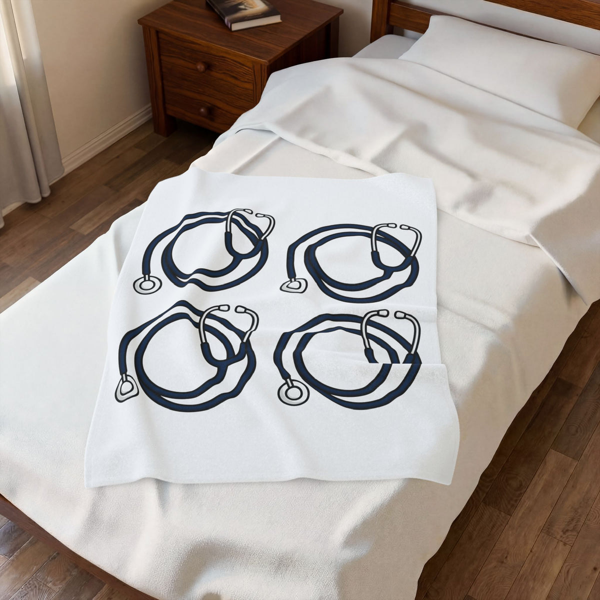 Stethoscope Print Blanket Nurses Medical Gift Women Simple Blanket Medical Device Blanket Nurse Practitioner Enthusiast Minimalist Blanket Clinical