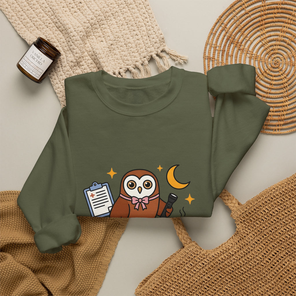 Owl Nurses Espresso Gift Comic Owl Sweatshirt