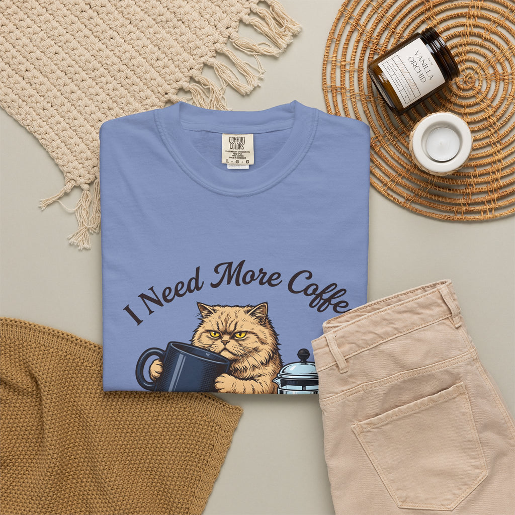 Cranky Cat T-Shirt Cat Latte Gift Women Old School T-Shirt Grumpy Cat T-Shirt Cat Fan Feline T-Shirt Coffee Graphic Doodle T-Shirt T-Shirt