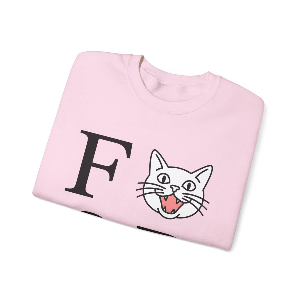 Cat Face Graphic Sweatshirt Cat Humor Gift Women Minimalist Sweatshirt Kitty Sweatshirt Feline Fan Simple Sweatshirt Funny Graphic Modern Bold Letters Sweatshirt