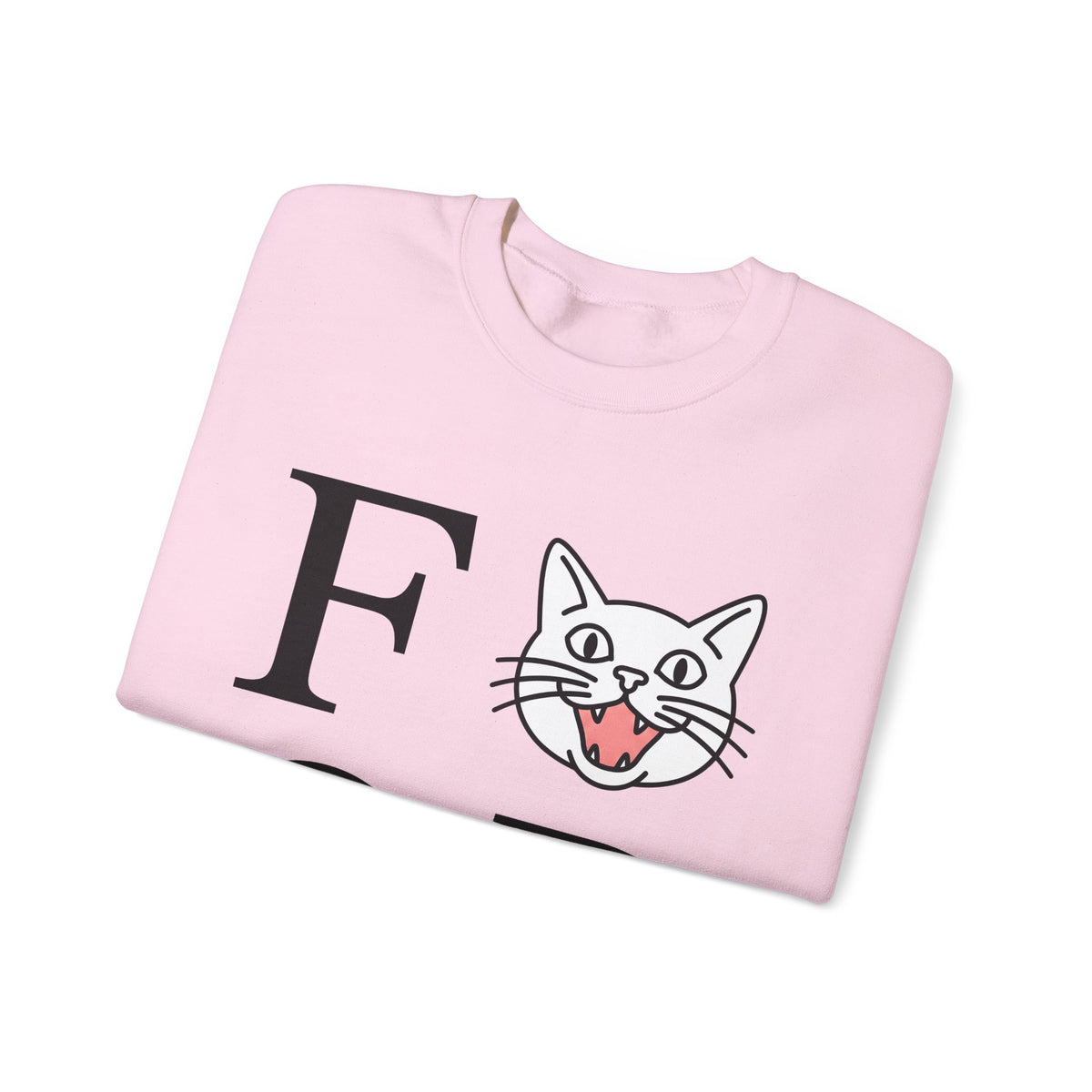 Cat Face Graphic Sweatshirt Cat Humor Gift Women Minimalist Sweatshirt Kitty Sweatshirt Feline Fan Simple Sweatshirt Funny Graphic Modern Bold Letters Sweatshirt