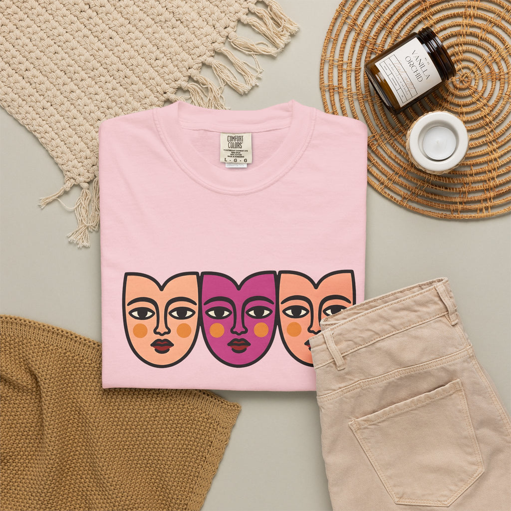 Abstract Faces T-Shirt Abstract Art Gift Women Modern T-Shirt Faces T-Shirt Art Fan Contemporary T-Shirt Artistic Graphic Minimal Bold Outlines