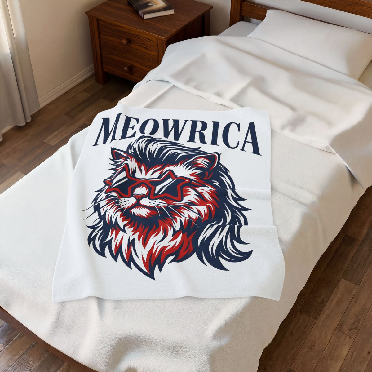 American Kitty Blanket America Pet Gift Women Pop Art Blanket Cat Blanket Patriot Fan Fauvism Blanket Animal Graphic Classic Star Shades Blanket