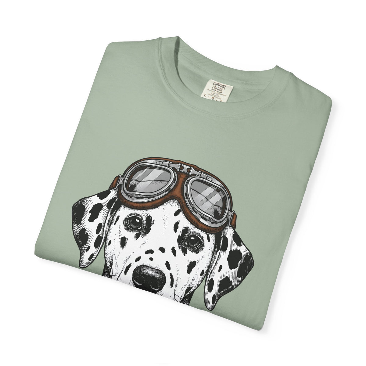 Dalmatian Puppy T-Shirt Dog Pets Gift Women Line Art T-Shirt Puppy T-Shirt Dog Fan Dalmatian T-Shirt Animal Graphic Retro Pilot Goggles T-Shirt