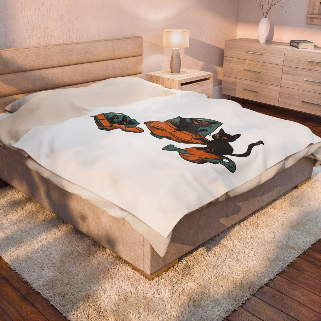 Space Cats Blanket Cat Space Gift Women Vintage Blanket Kitty Blanket Feline Fan Retro Blanket Astronaut Graphic Retro Ufo Blanket