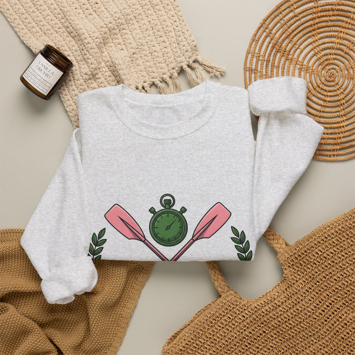 Rowing Oars Rowing Team Gift Classic Oars Rower Enthusiast Retro Crew Vintage Stopwatch Sweatshirt