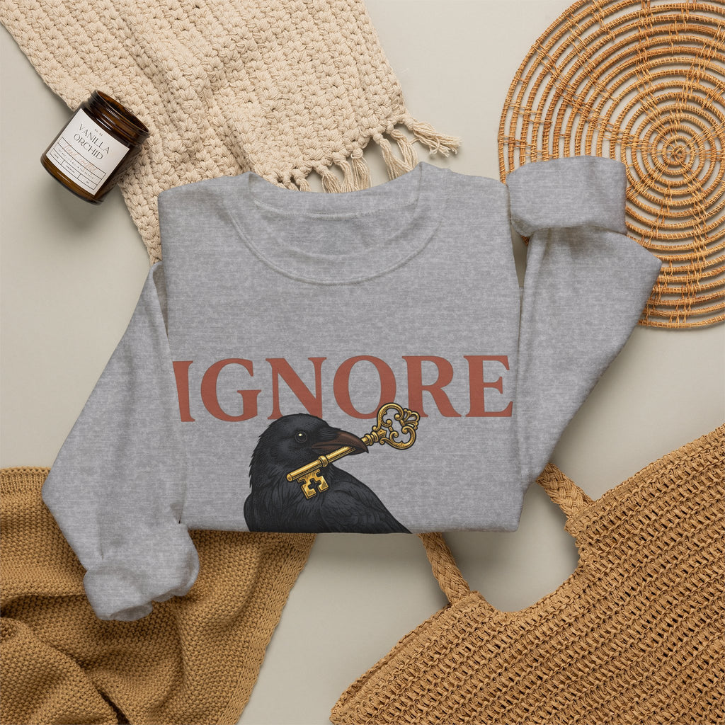 Black Bird Key Sweatshirt Funny Alternative Gift Women Rustic Sweatshirt Key Sweatshirt Humor Fan Vintage Sweatshirt Alternative Graphic Doodle Antique Key