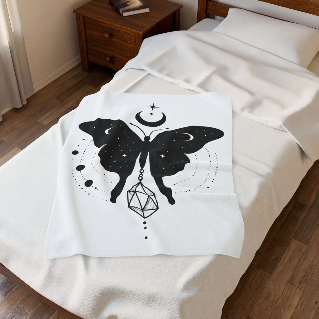 Butterfly Stone Blanket Boho Chic Supernatural Gift Women Mystical Blanket Rock Blanket Bohemian Fan Magical Blanket Occult Graphic Sleek Lunar