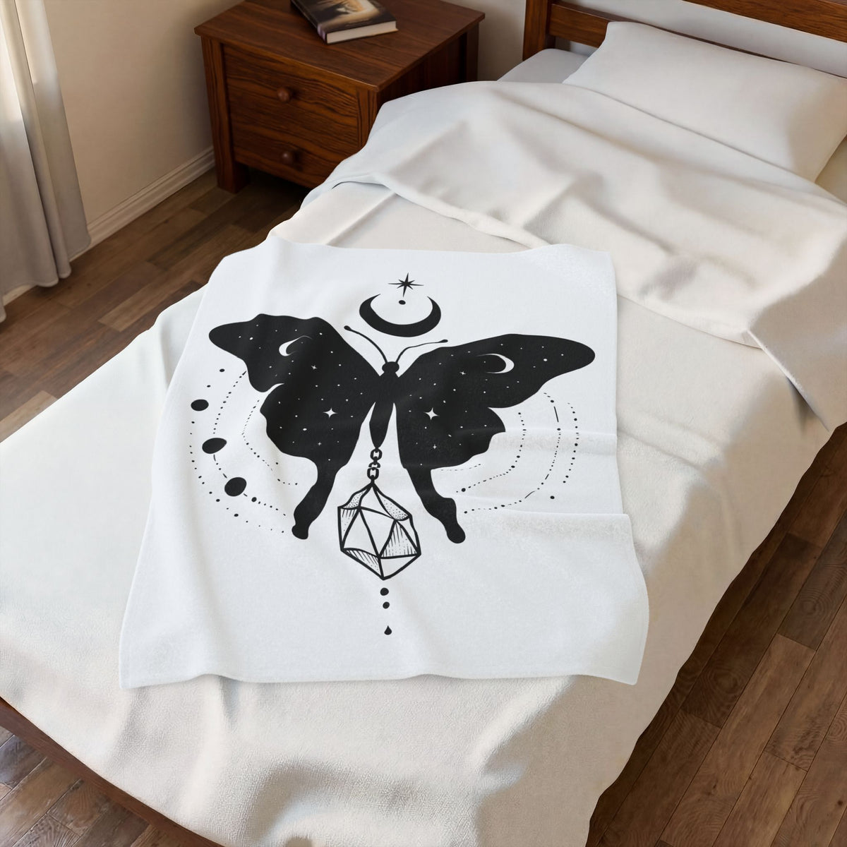 Butterfly Stone Blanket Boho Chic Supernatural Gift Women Mystical Blanket Rock Blanket Bohemian Fan Magical Blanket Occult Graphic Sleek Lunar