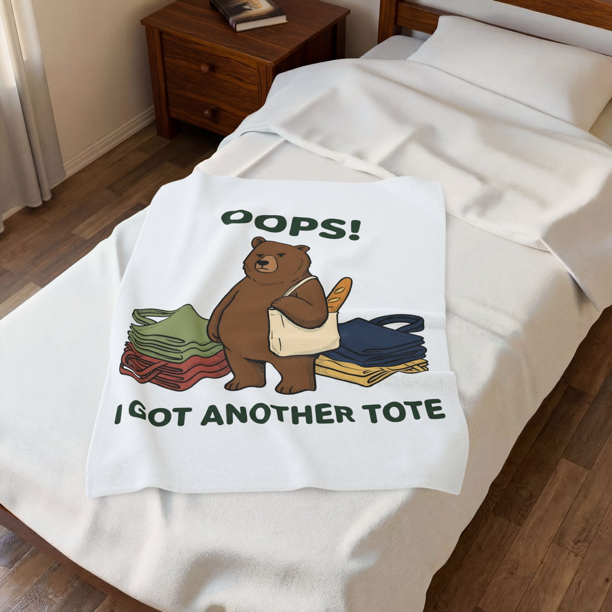 Bear Canvas Blanket Blanket Funny Critter Gift Women Doodle Blanket Blanket Blanket Humor Fan Cartoon Blanket Animal Graphic Sketch Baked Bread Blanket