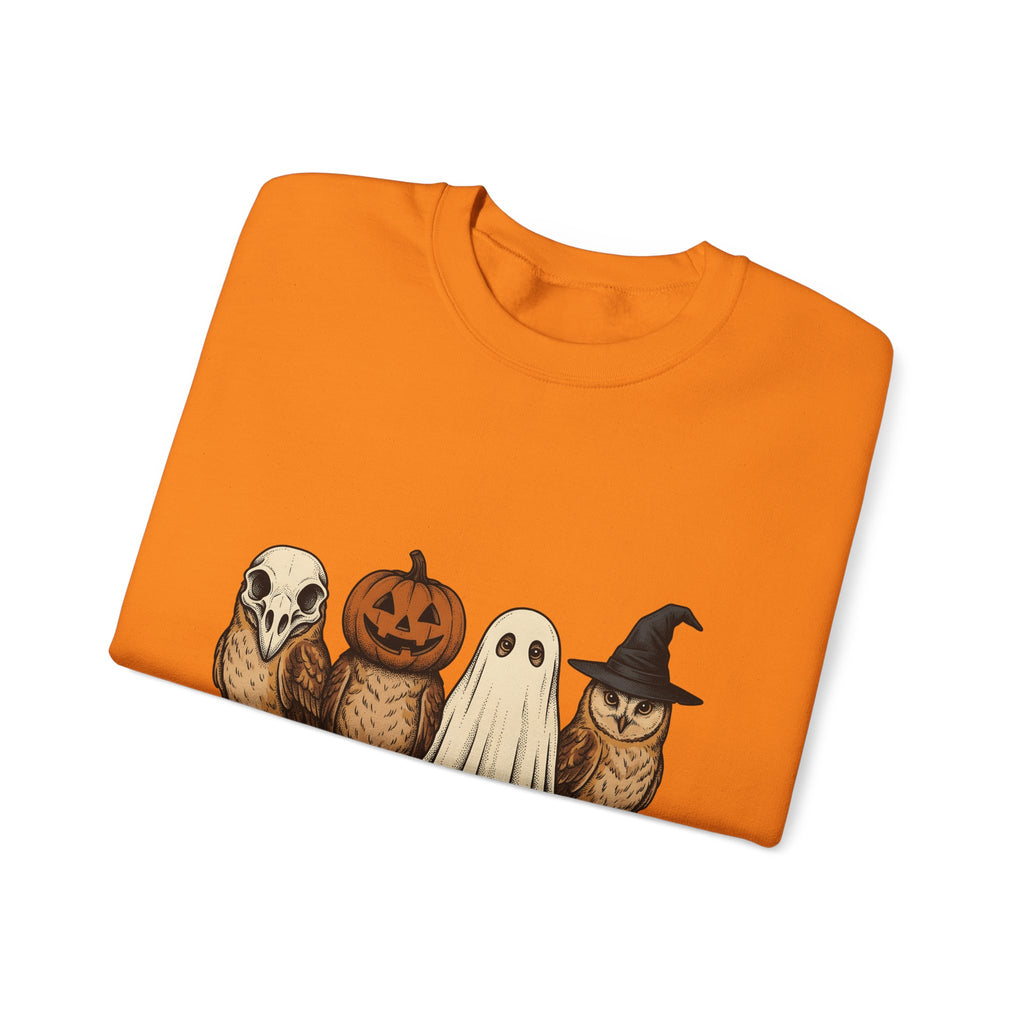 Owl Halloween Fauna Gift Rustic Owl Horror Fan Hoot Wildlife Doodle Lantern Sweatshirt