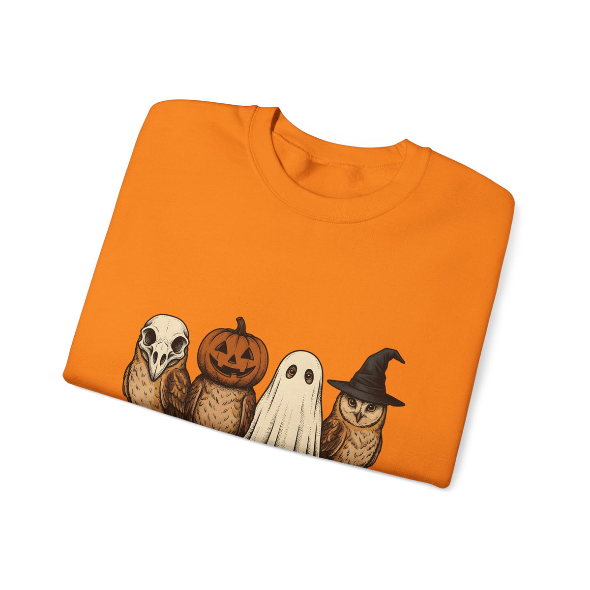 Owl Halloween Fauna Gift Rustic Owl Horror Fan Hoot Wildlife Doodle Lantern Sweatshirt