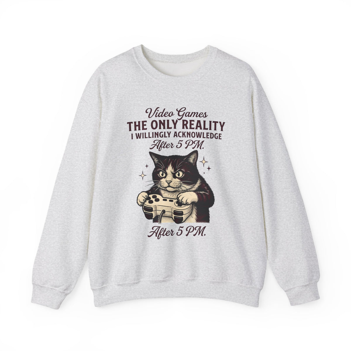 Cat Gamer Sweatshirt Cat Consoles Gift Women Cartoon Sweatshirt Gamer Sweatshirt Cat Fan Feline Sweatshirt Console Graphic Doodle Joystick Sweatshirt