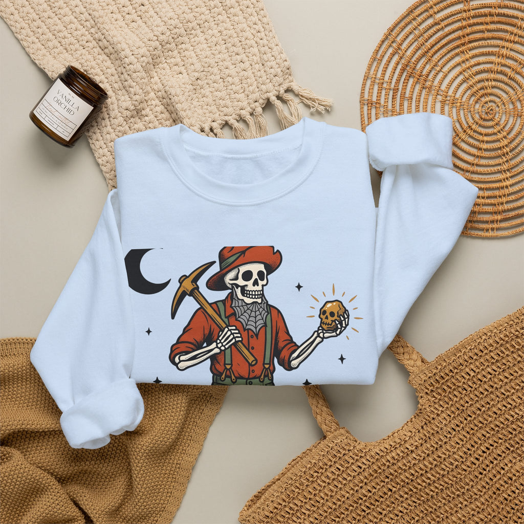 Skull Cowboy Sweatshirt Halloween Cowboy Gift Women Rustic Sweatshirt Sugar Skull Sweatshirt Horror Fan Vintage Sweatshirt Rodeo Graphic Old School Desert