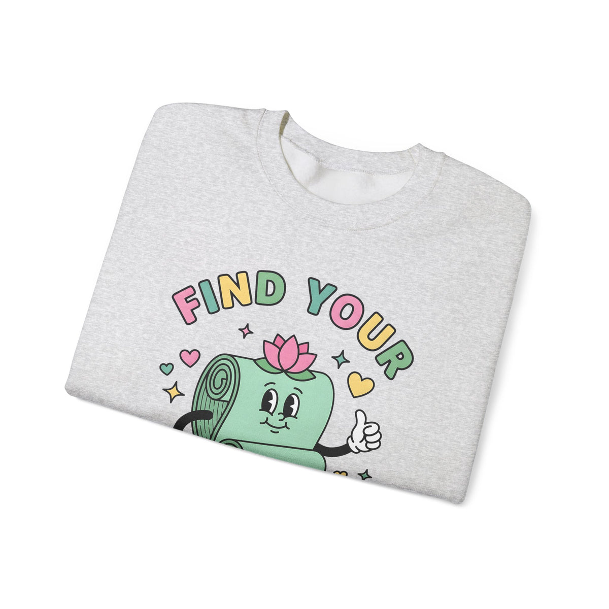Workout Mat Design Sweatshirt Yoga Relaxation Gift Women Doodle Sweatshirt Exercise Mat Sweatshirt Yoga Enthusiast Hand Drawn Sweatshirt Calming Illustration