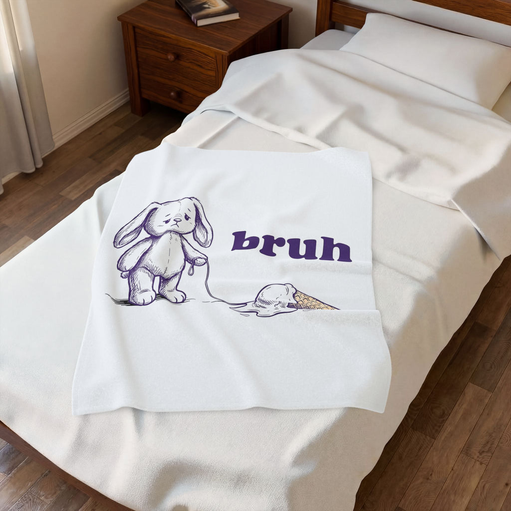 Upset Hare Blanket Funny Creatures Gift Women Cartoon Blanket Rabbit Blanket Humor Fan Comic Blanket Animal Graphic Classic Sweet Cone Blanket