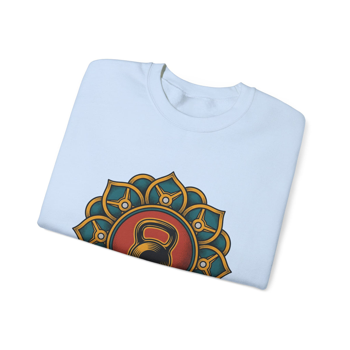 Kettlebell Mandala Sweatshirt Sports Fitness Gift Women Boho Sweatshirt Kettlebell Sweatshirt Athlete Enthusiast Hippie Sweatshirt Workout Graphic Vintage