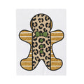 Spotted Gingerbread Animal Xmas Gift Shimmer Gingerbread Man Leopard Fan Glitter Holiday Blanket