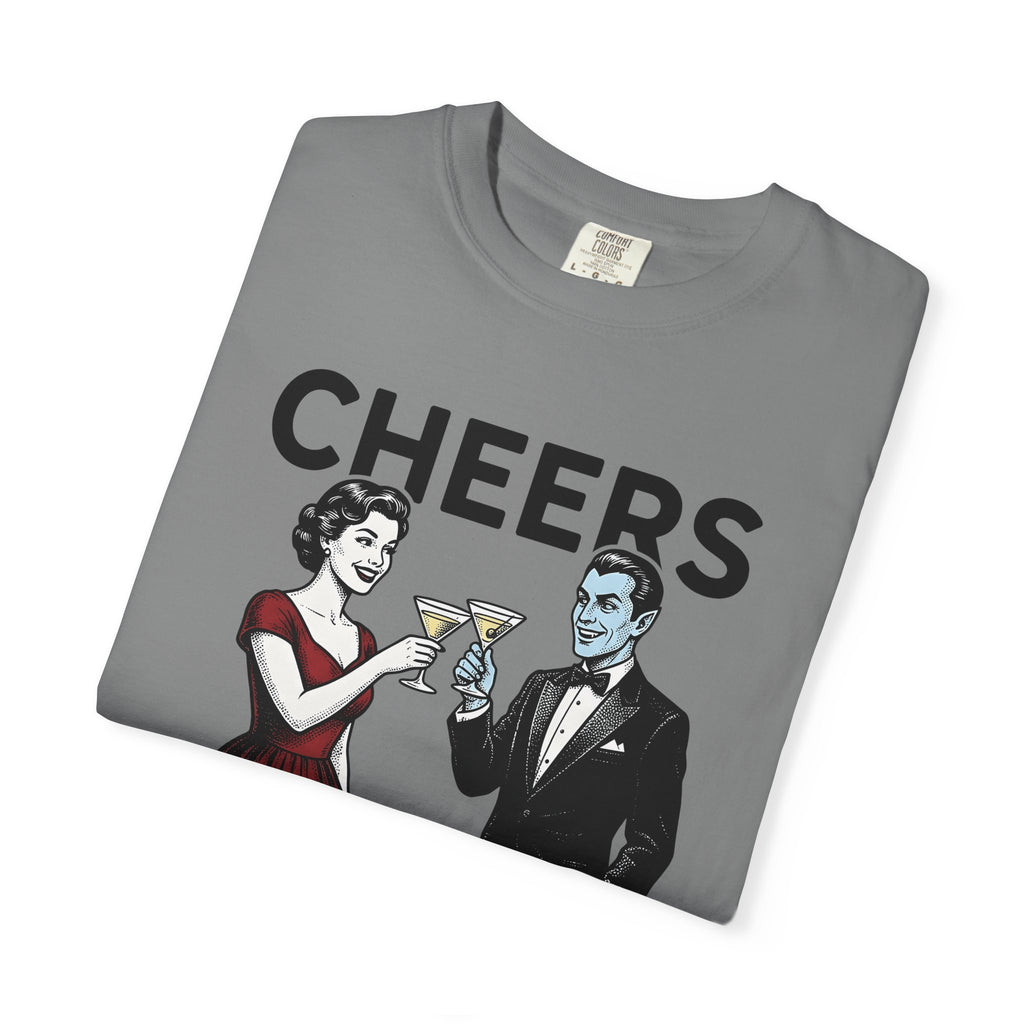 Vampire Duo T-Shirt Halloween Event Gift Women Antique T-Shirt Vampire Couple T-Shirt Horror Fan Spooky T-Shirt Party Graphic Old School Wine Glass
