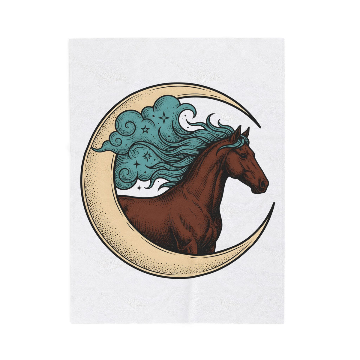 Horse Moon Blanket Cowgirl Western Gift Women Boho Blanket Equine Blanket Rodeo Fan Cowboy Graphic Western Design Blanket Boho Blanket Vintage Stars