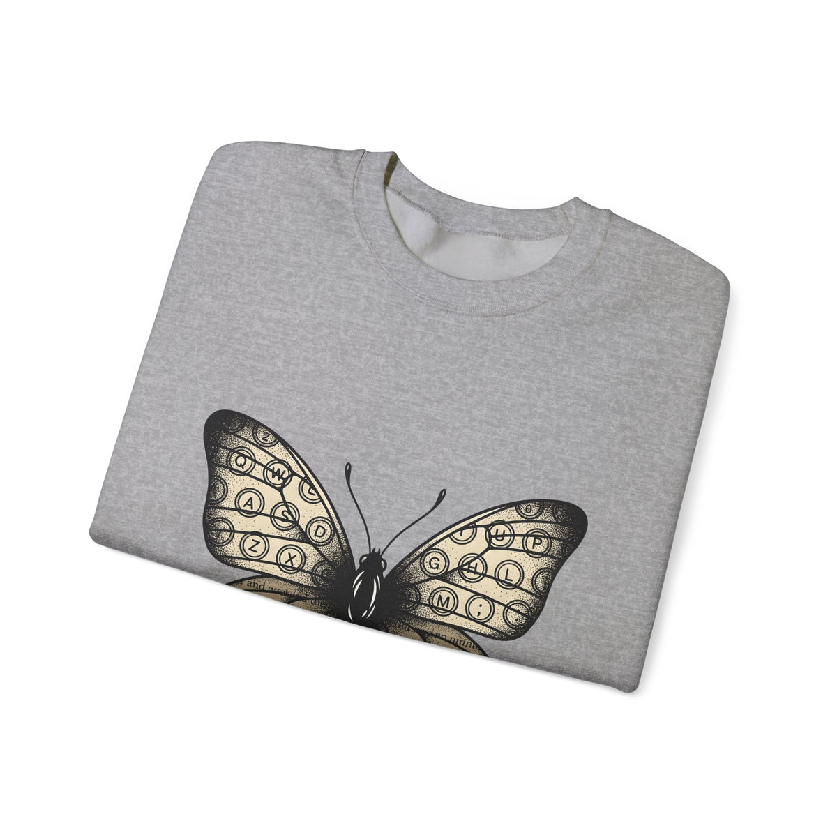 Butterfly Design Sweatshirt Moms Environment Gift Women Sketch Sweatshirt Butterfly Sweatshirt Motherhood Fan Illustration Graphic Cartoon Keyboard Keys