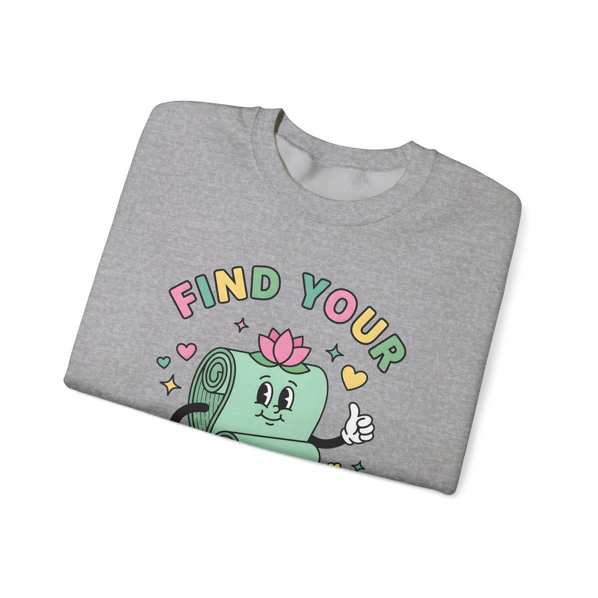 Workout Mat Design Sweatshirt Yoga Relaxation Gift Women Doodle Sweatshirt Exercise Mat Sweatshirt Yoga Enthusiast Hand Drawn Sweatshirt Calming Illustration