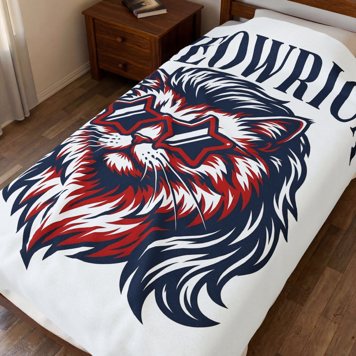 American Kitty Blanket America Pet Gift Women Pop Art Blanket Cat Blanket Patriot Fan Fauvism Blanket Animal Graphic Classic Star Shades Blanket