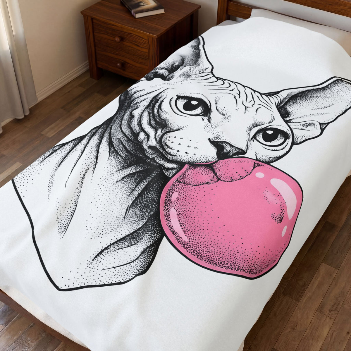 Sphynx Feline Blanket Cat Pet Supplies Gift Women Neo Traditional Blanket Cat Blanket Cat Fan Faux Illustration Pet Accessories Graphic Clean
