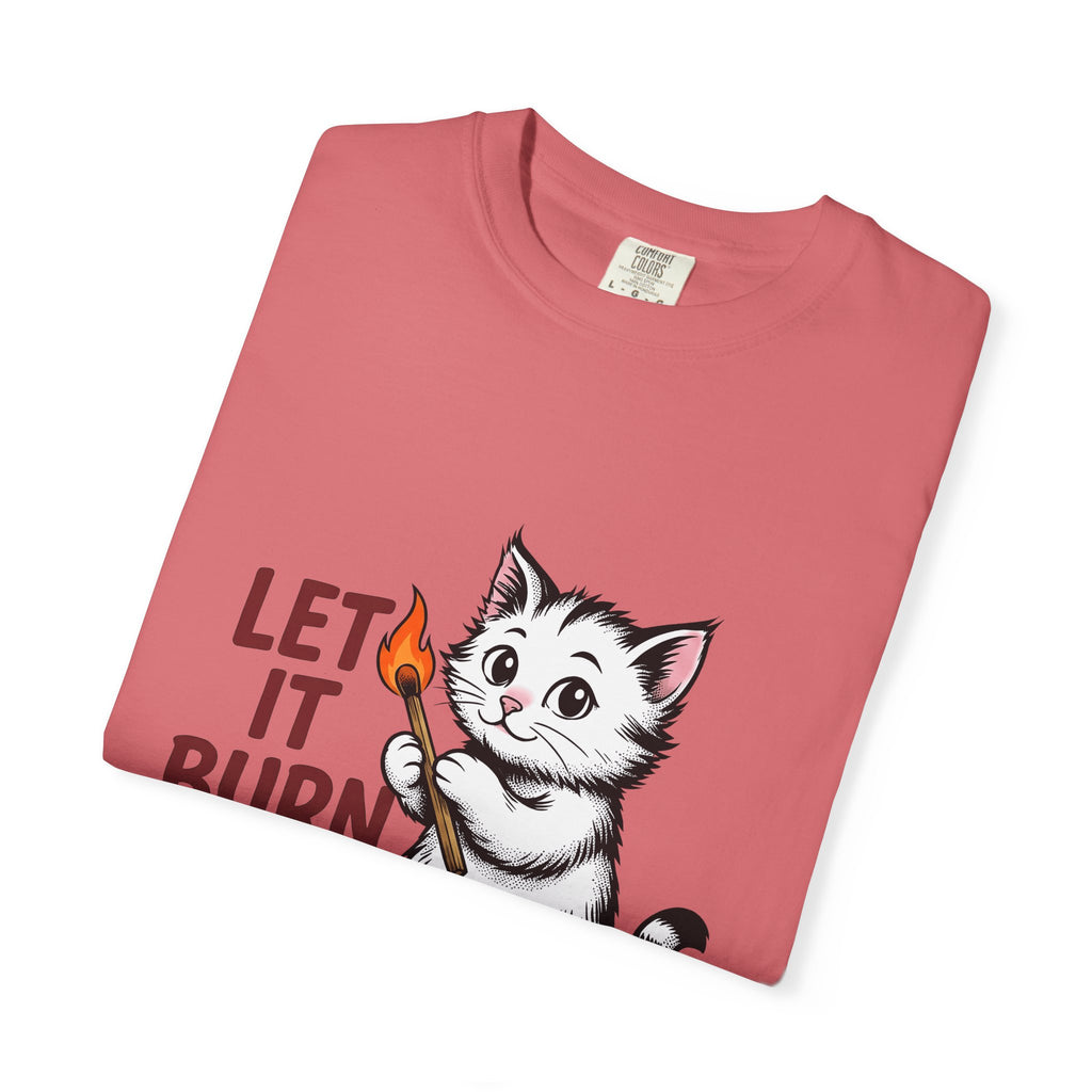 Cute Cat T-Shirt Cat Humor Gift Women Cartoon T-Shirt Kitten T-Shirt Feline Fan Cartoonish T-Shirt Funny Graphic Vintage Matchstick T-Shirt